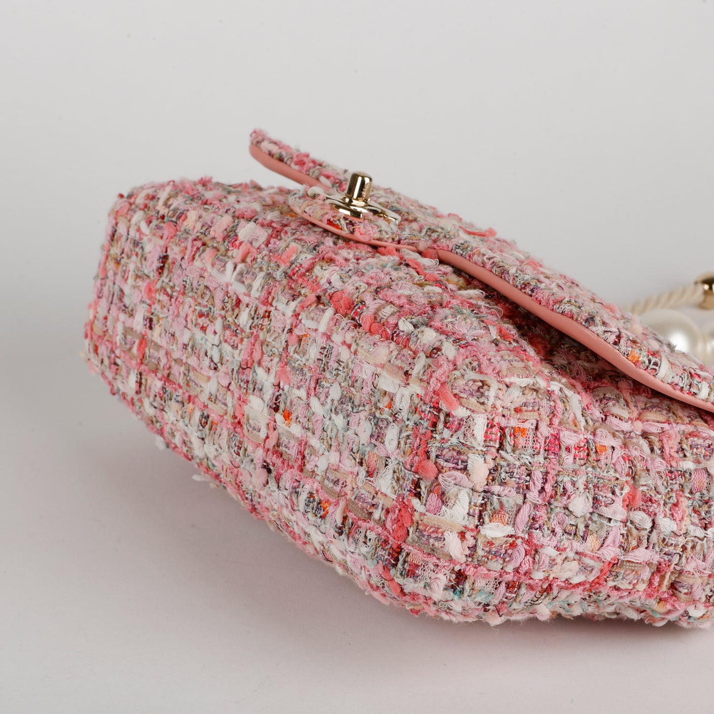 Pearl Tweed Flap, Pink