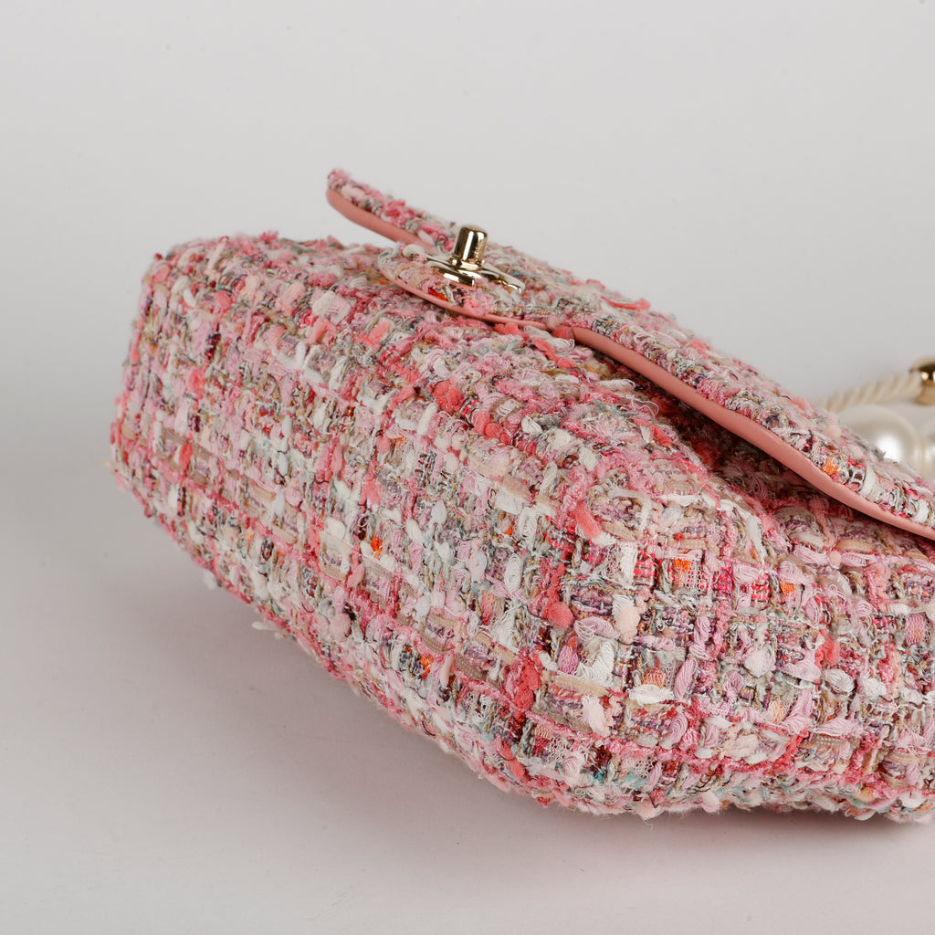 Pearl Tweed Flap, Pink