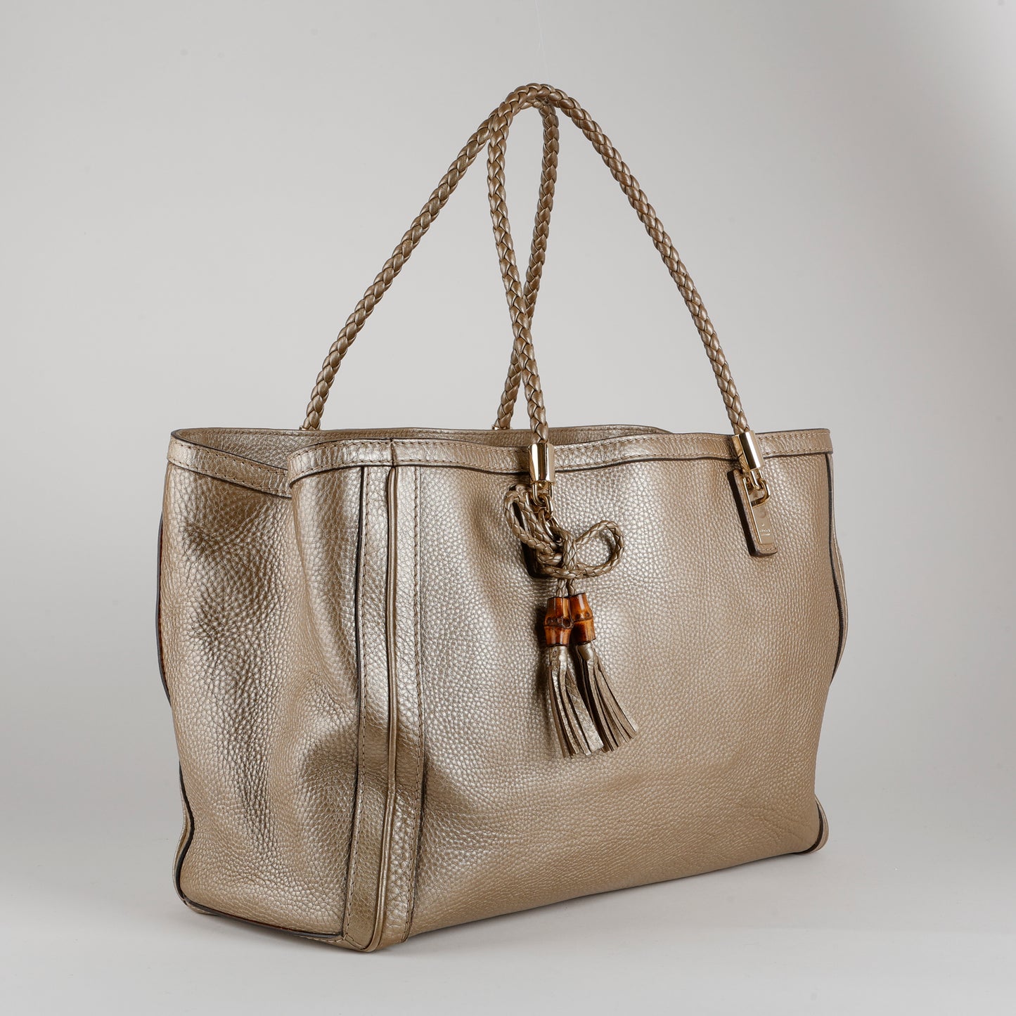 Medium Bella Tote, Metallic Gold Calfskin