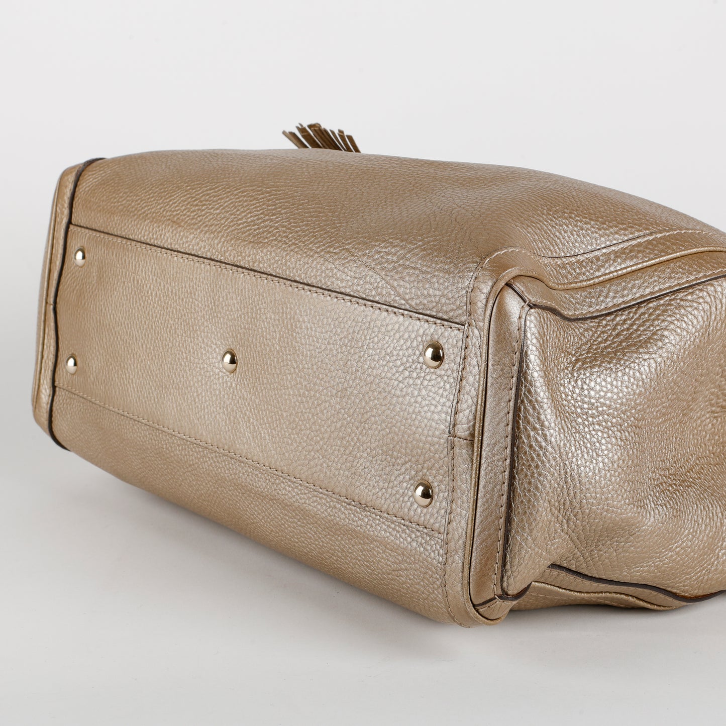 Medium Bella Tote, Metallic Gold Calfskin