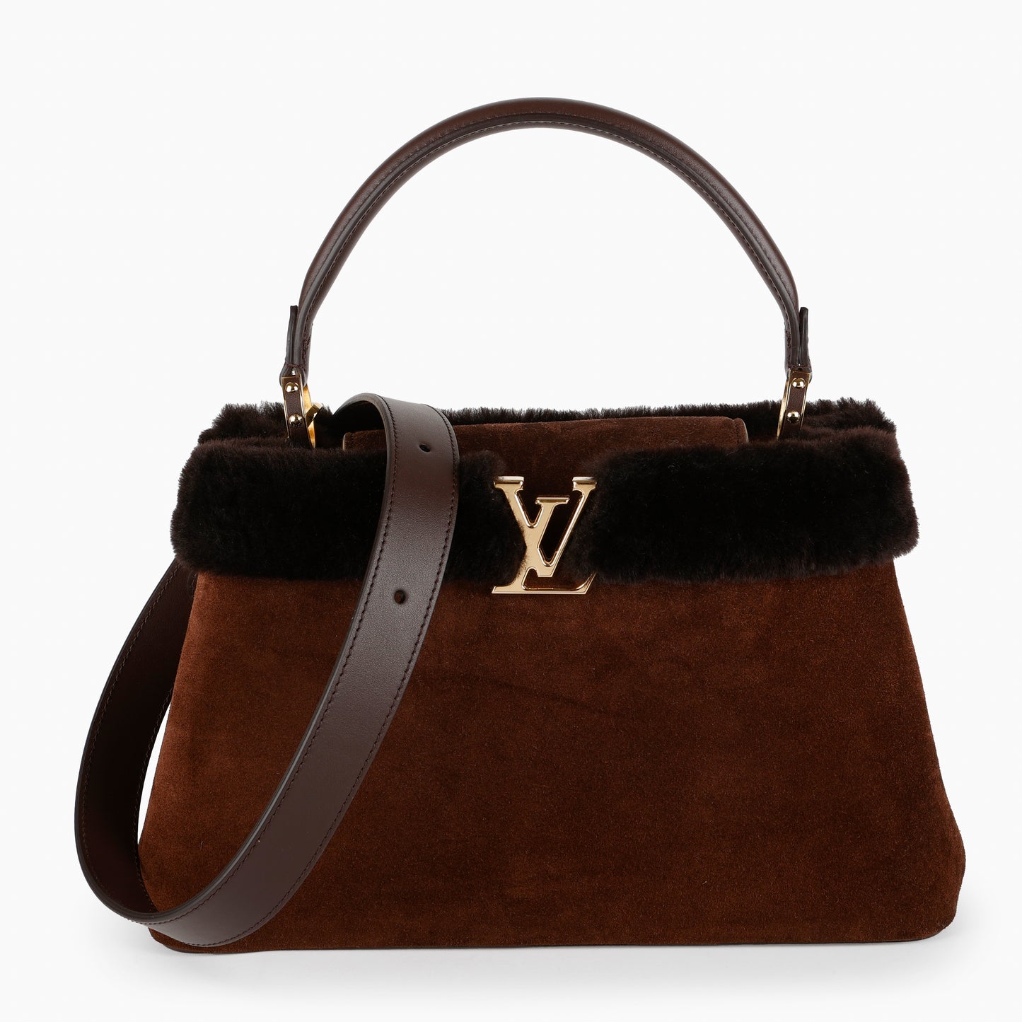 Capucines GM Souple, Brown Suede Shearling 12342