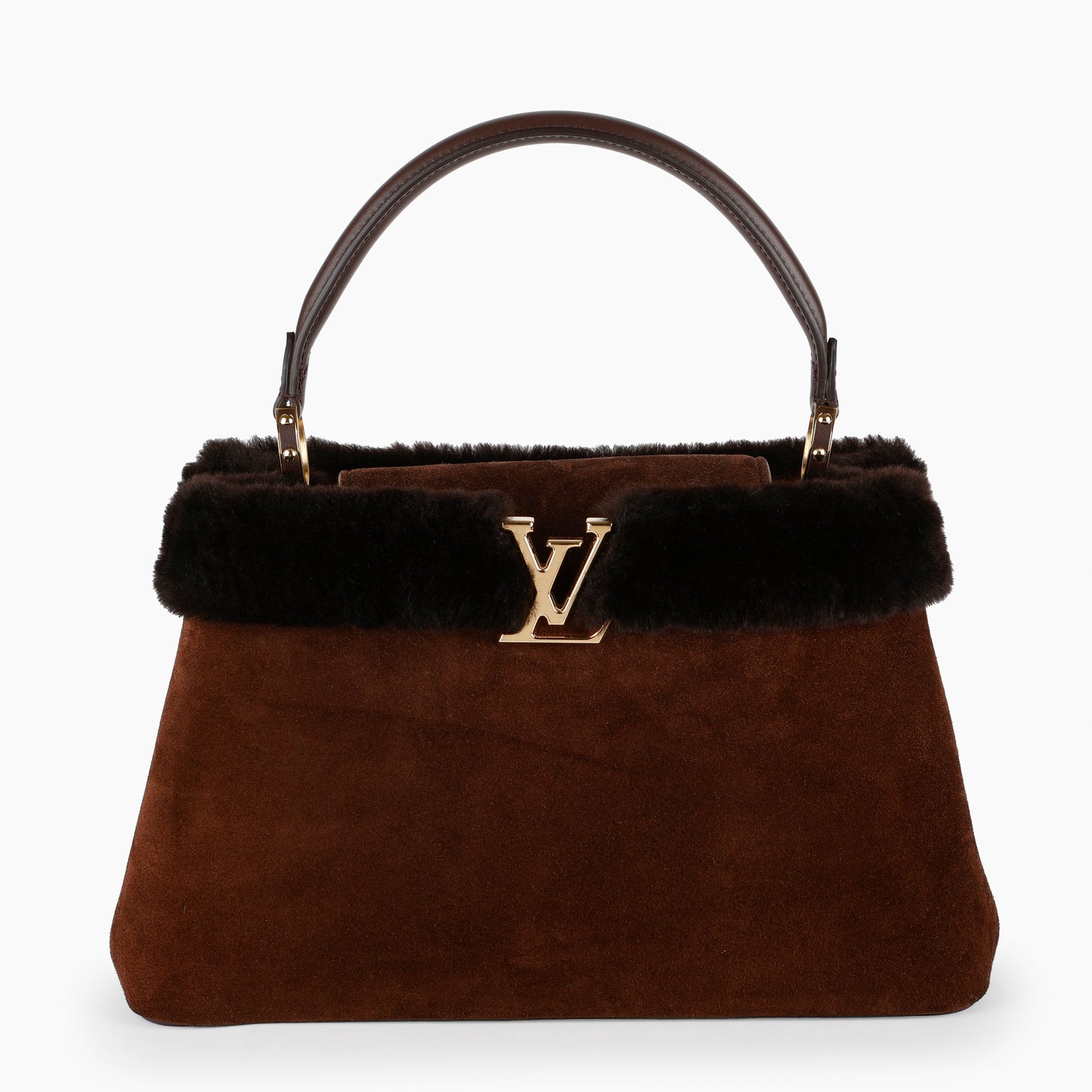 Capucines GM Souple, Brown Suede Shearling 12342