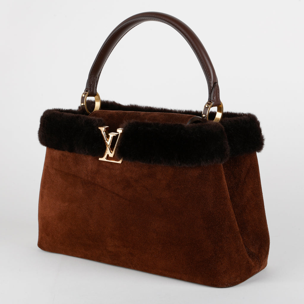 Capucines GM Souple, Brown Suede Shearling 12342