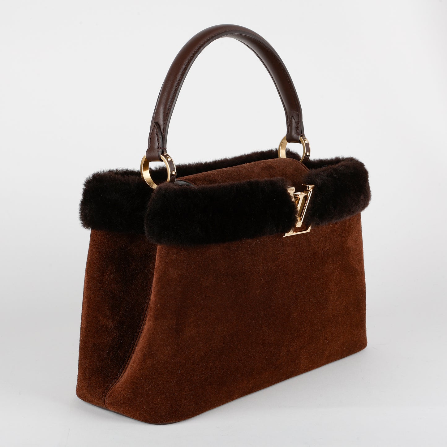 Capucines GM Souple, Brown Suede Shearling 12342
