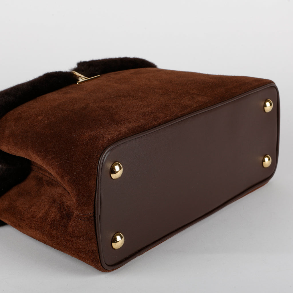 Capucines GM Souple, Brown Suede Shearling 12342
