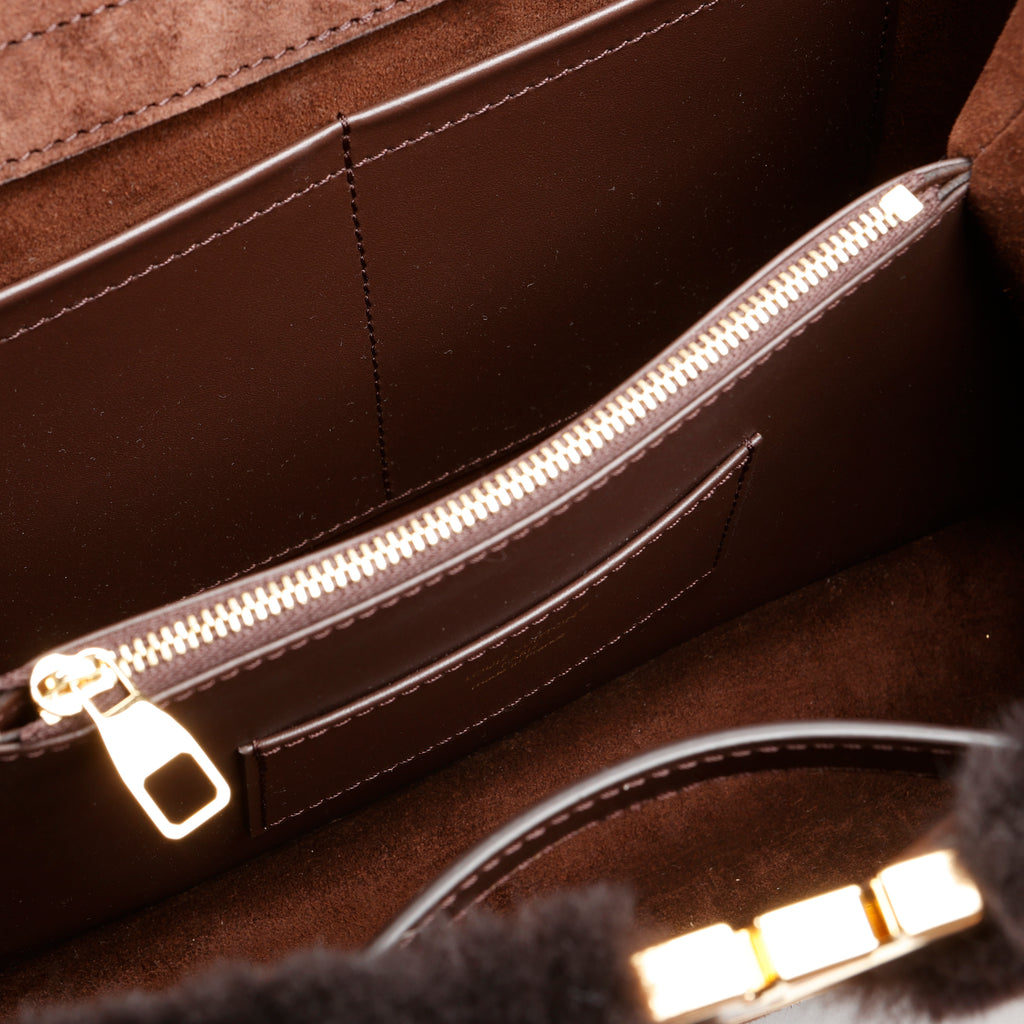 Capucines GM Souple, Brown Suede Shearling 12342