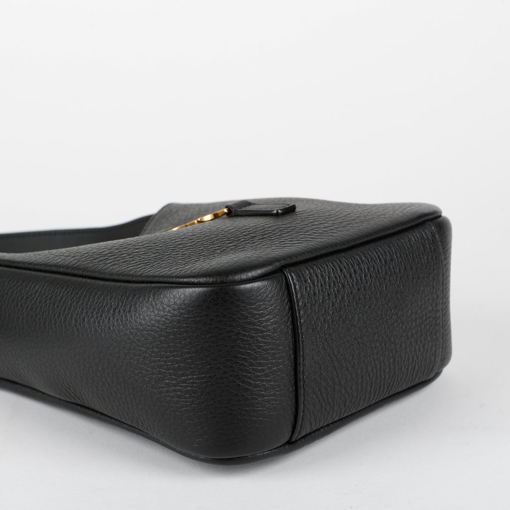 Baby Le 5 A 7, Black Grained Leather