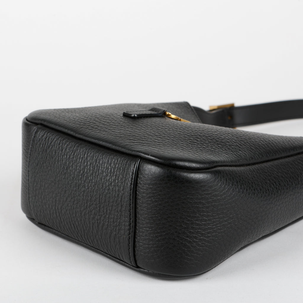 Baby Le 5 A 7, Black Grained Leather