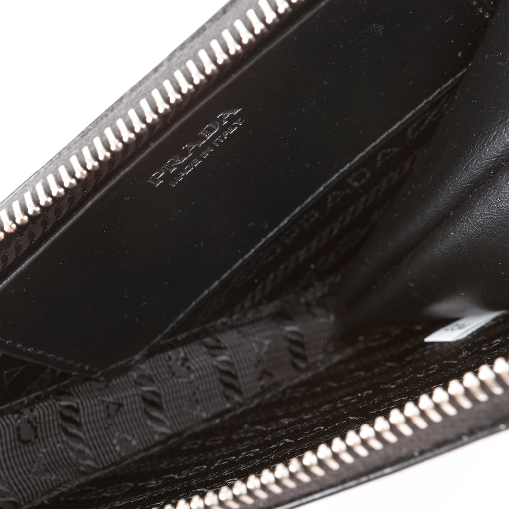 Embellished Satin And Leather Mini Pouch Black