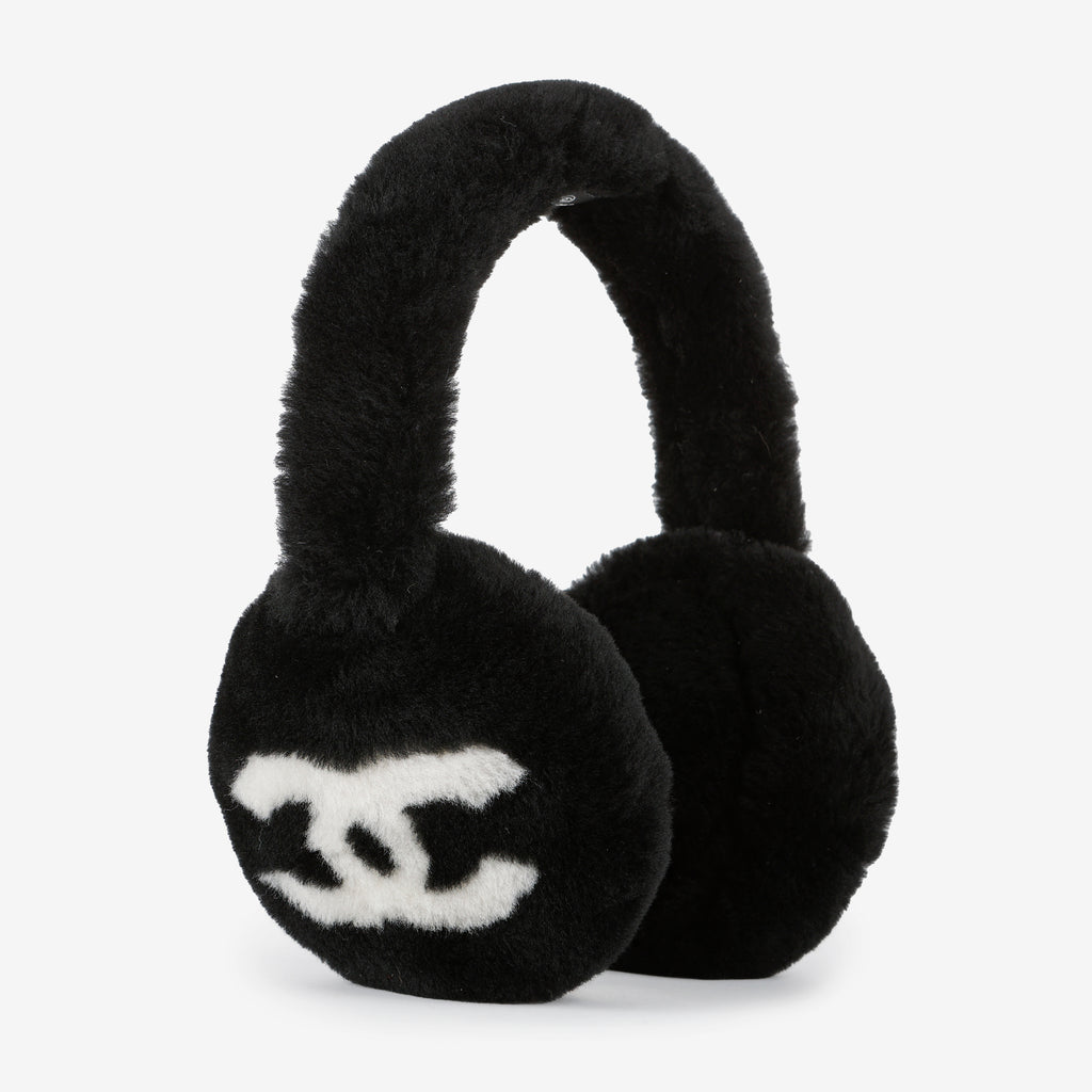 Earmuffs Shearling Black White