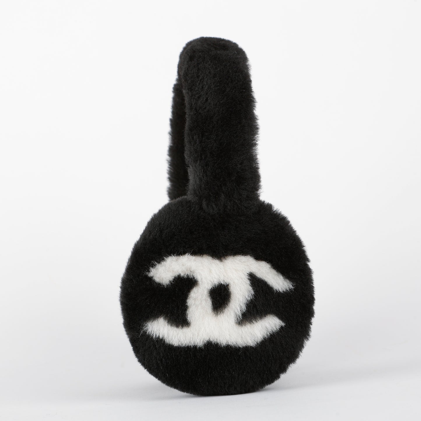 Earmuffs Shearling Black White