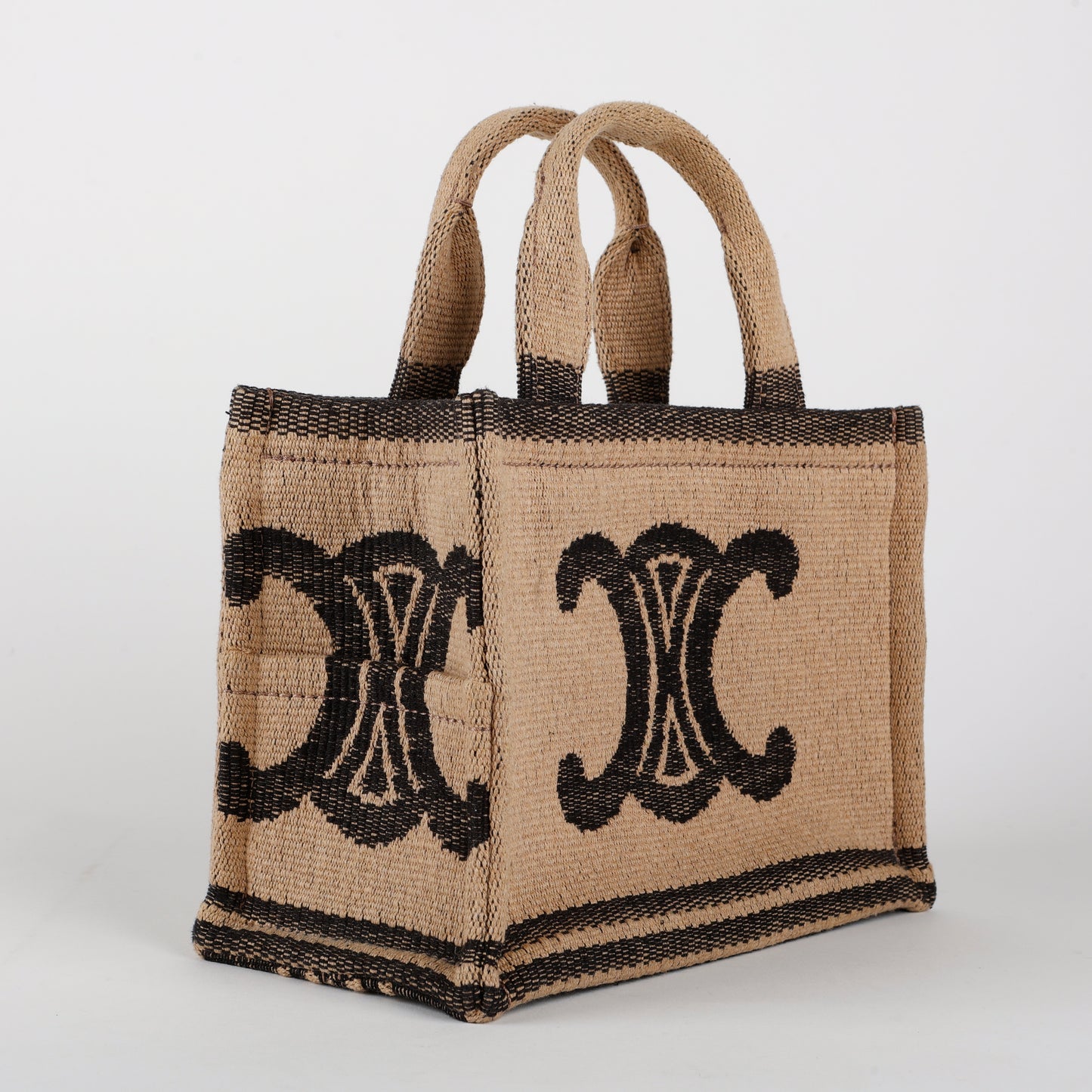 Small Cabas Thais Tote Raffia Black