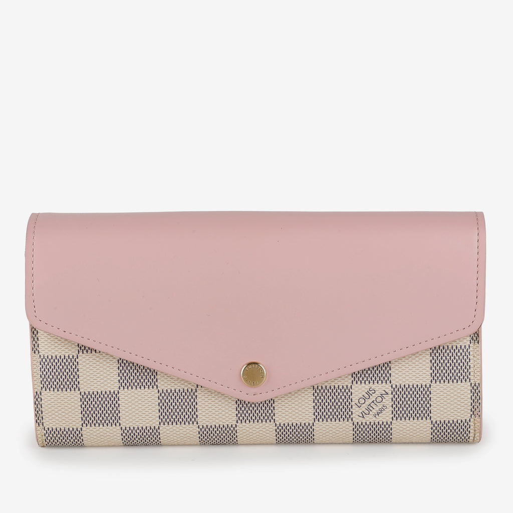 Sarah Wallet, Damier Azur Rose Ballerine