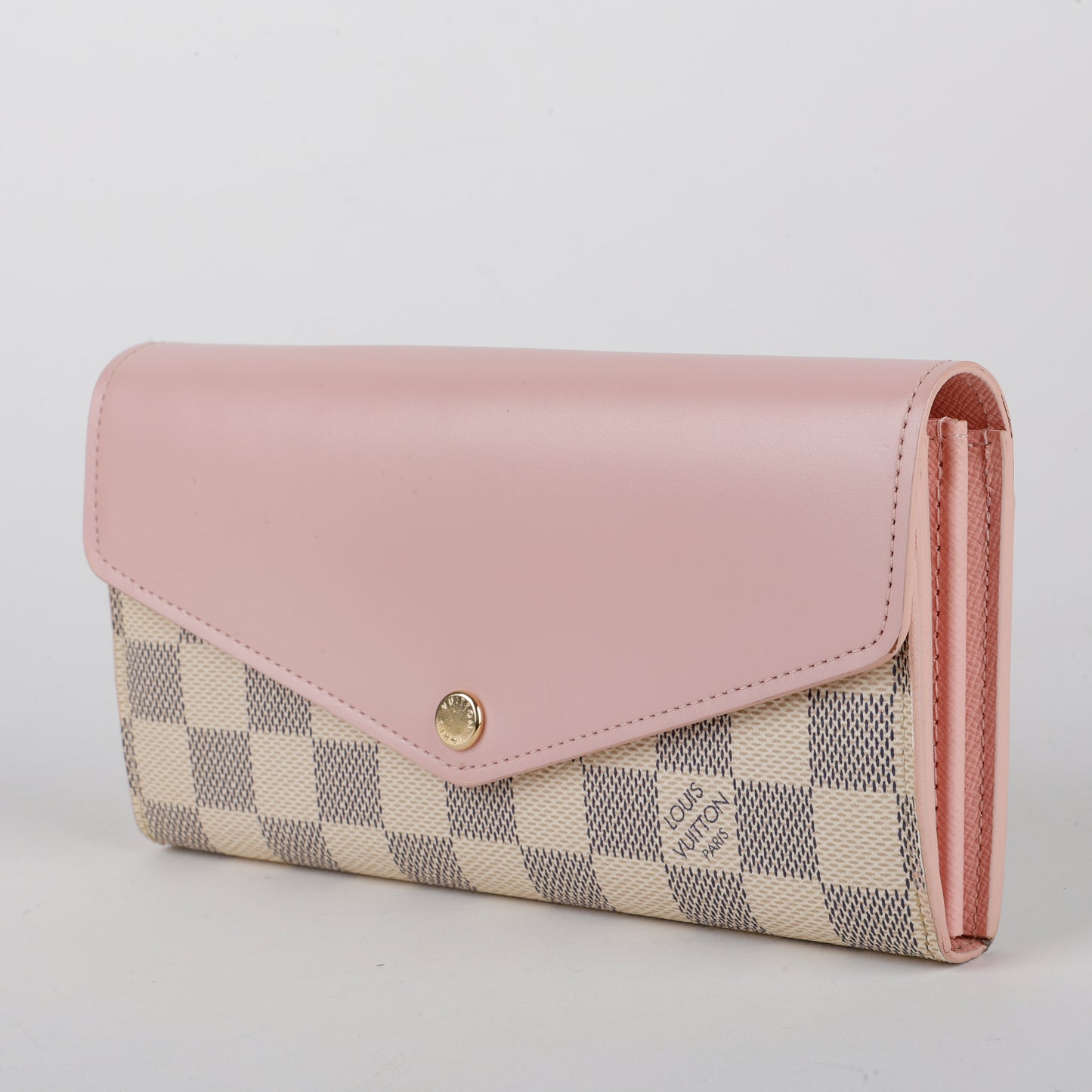 Sarah Wallet, Damier Azur Rose Ballerine