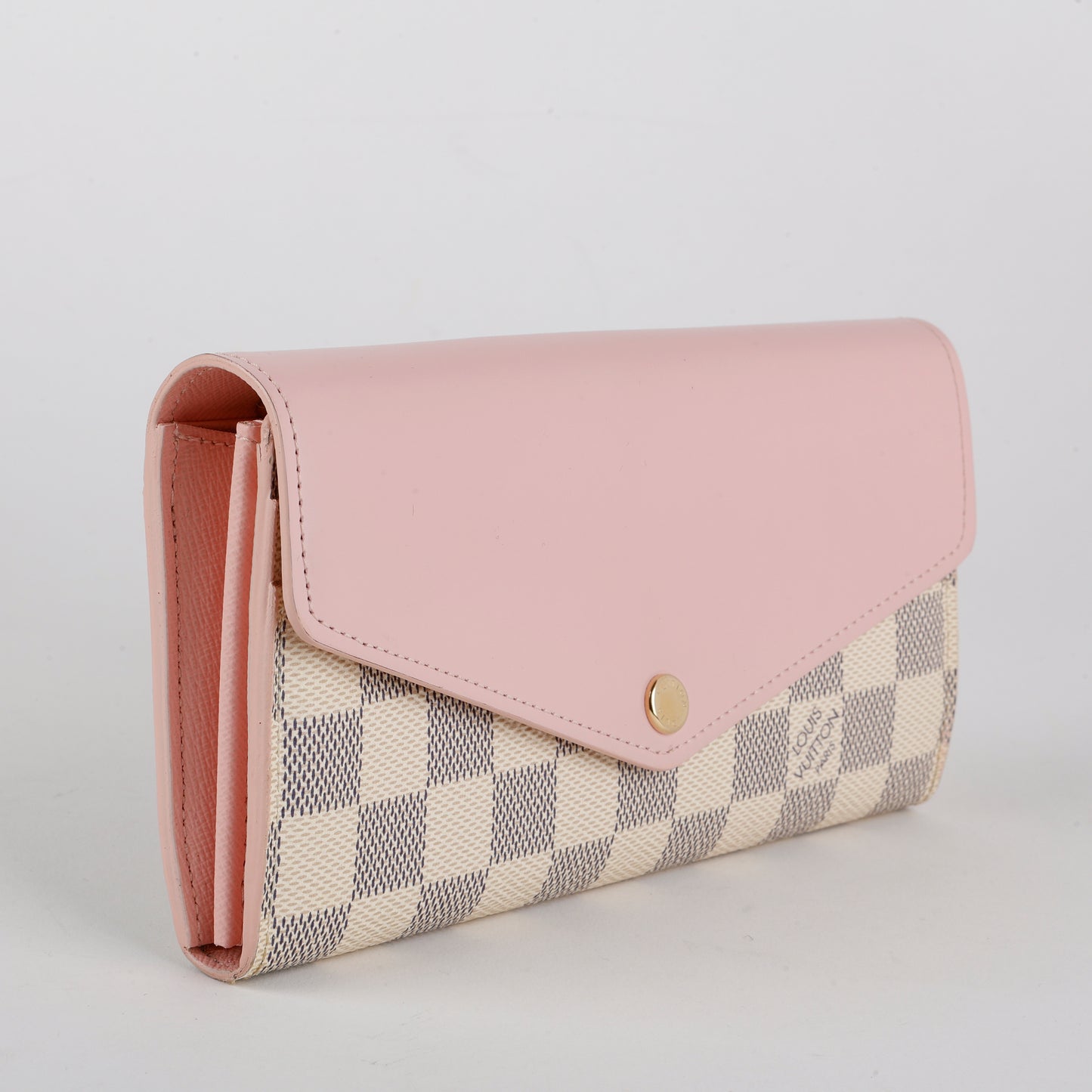 Sarah Wallet, Damier Azur Rose Ballerine