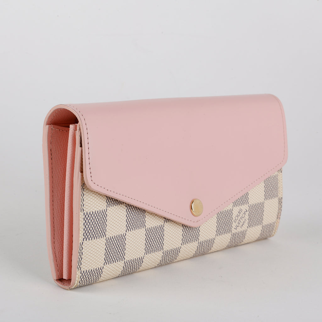 Sarah Wallet, Damier Azur Rose Ballerine