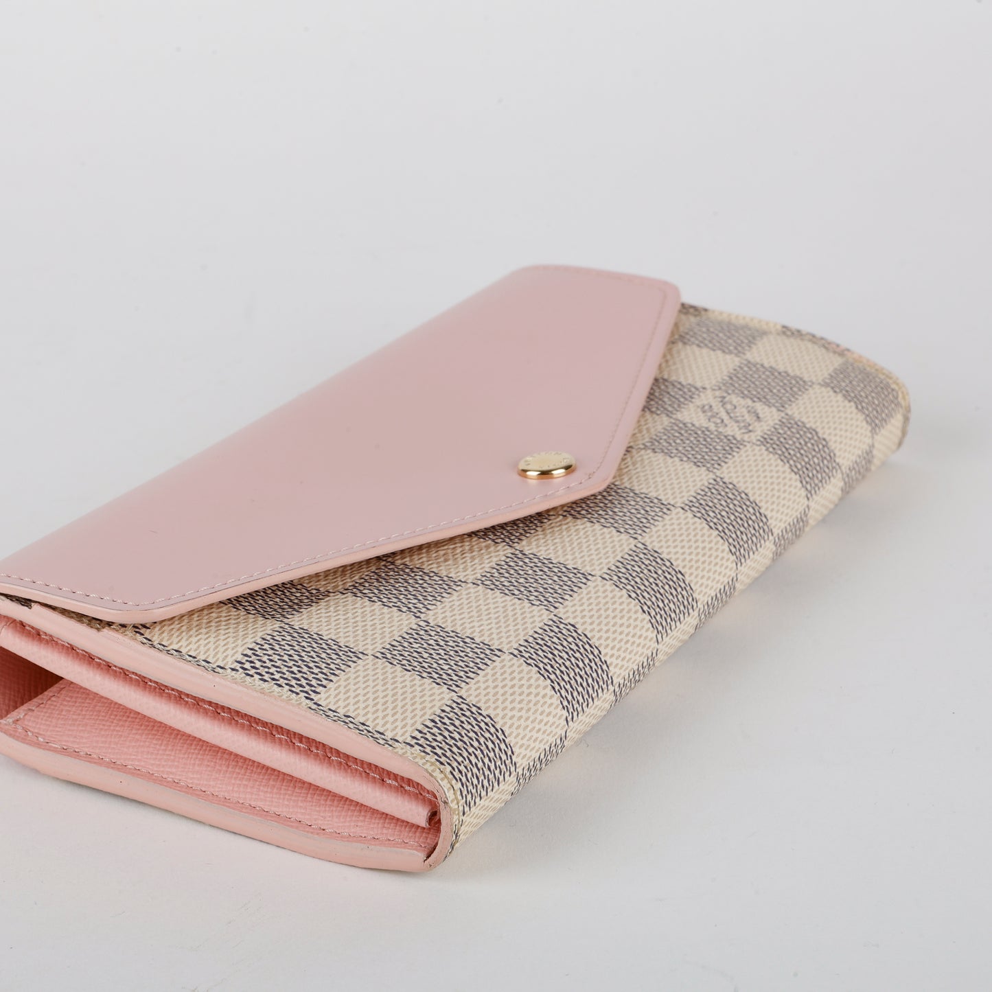 Sarah Wallet, Damier Azur Rose Ballerine