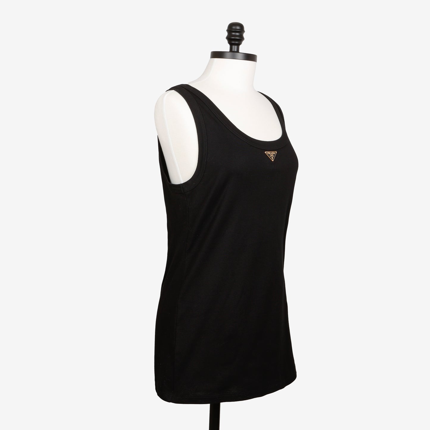Ribbed Knit Black Tank | Women's Size 48