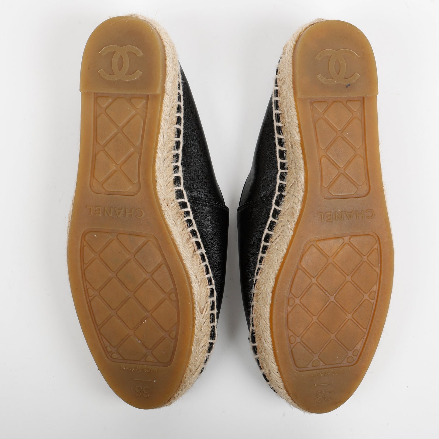 Black Lambskin Espadrilles Flats