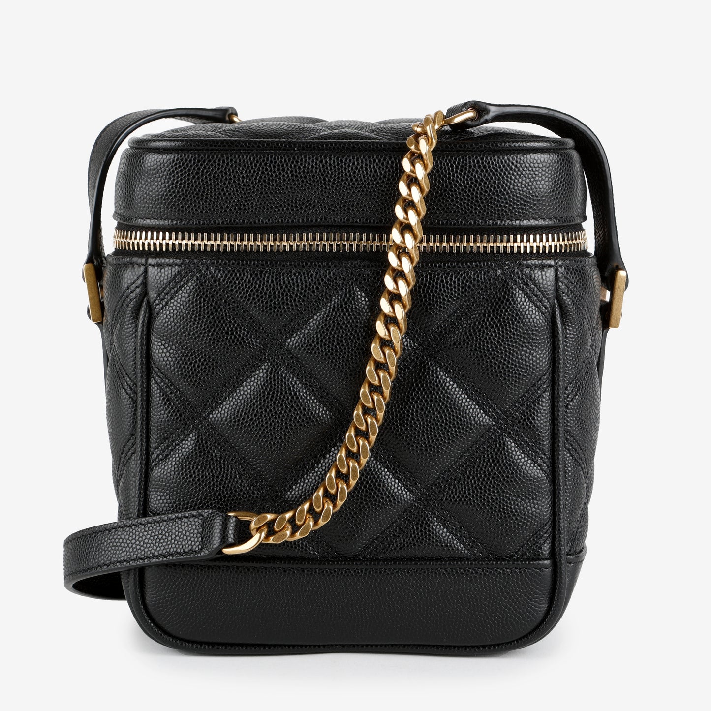 80's Vanity Bag, Black Grain de Poudre