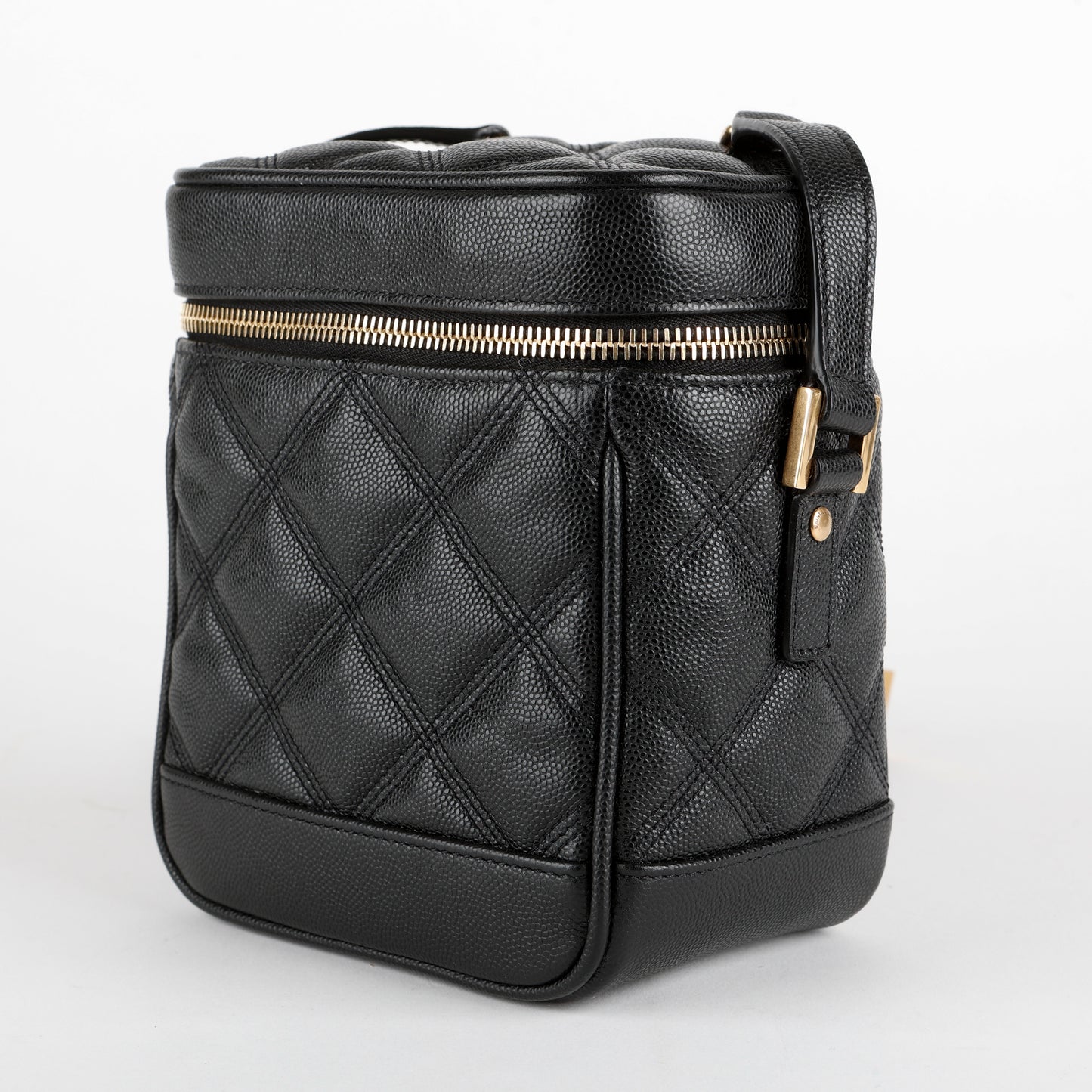 80's Vanity Bag, Black Grain de Poudre