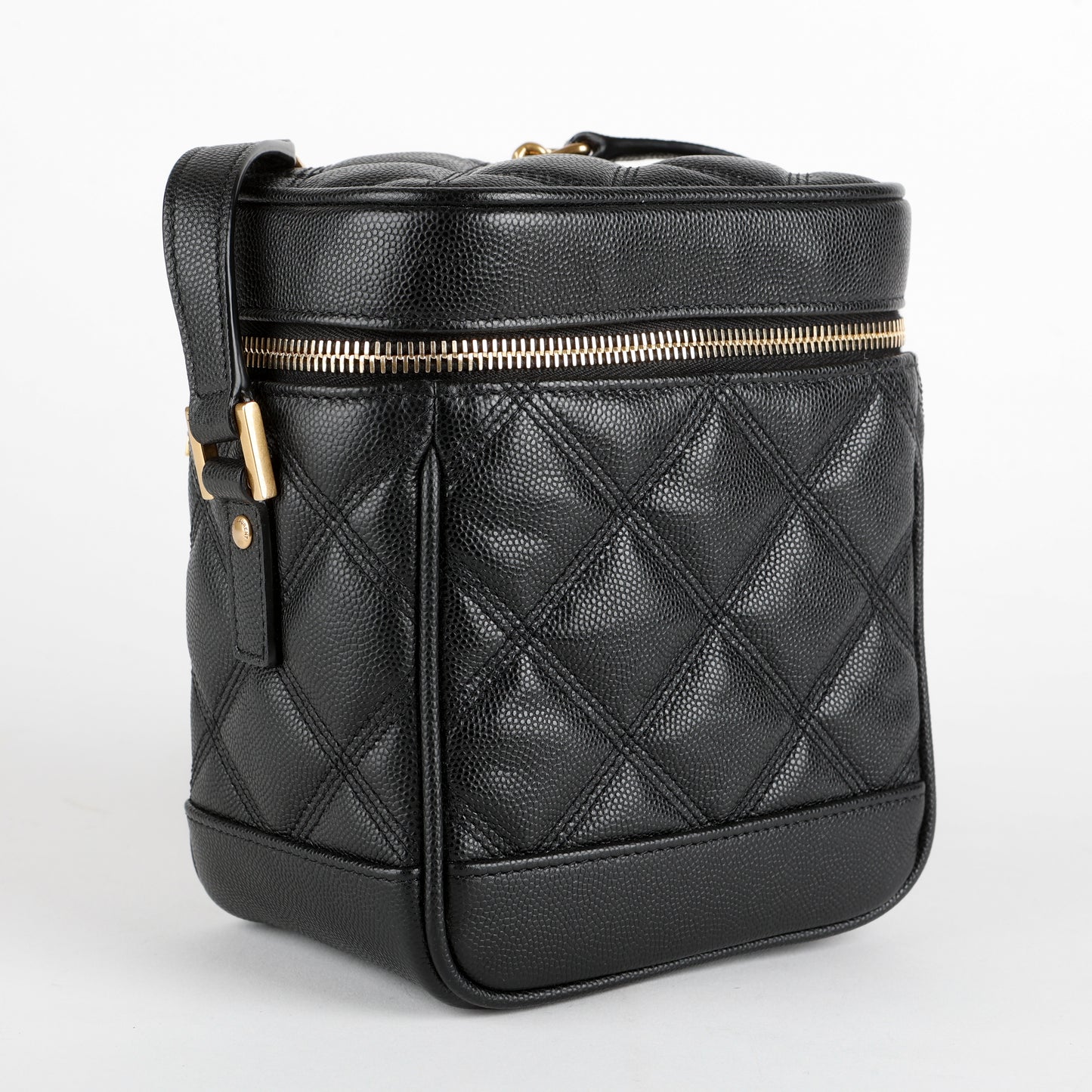 80's Vanity Bag, Black Grain de Poudre