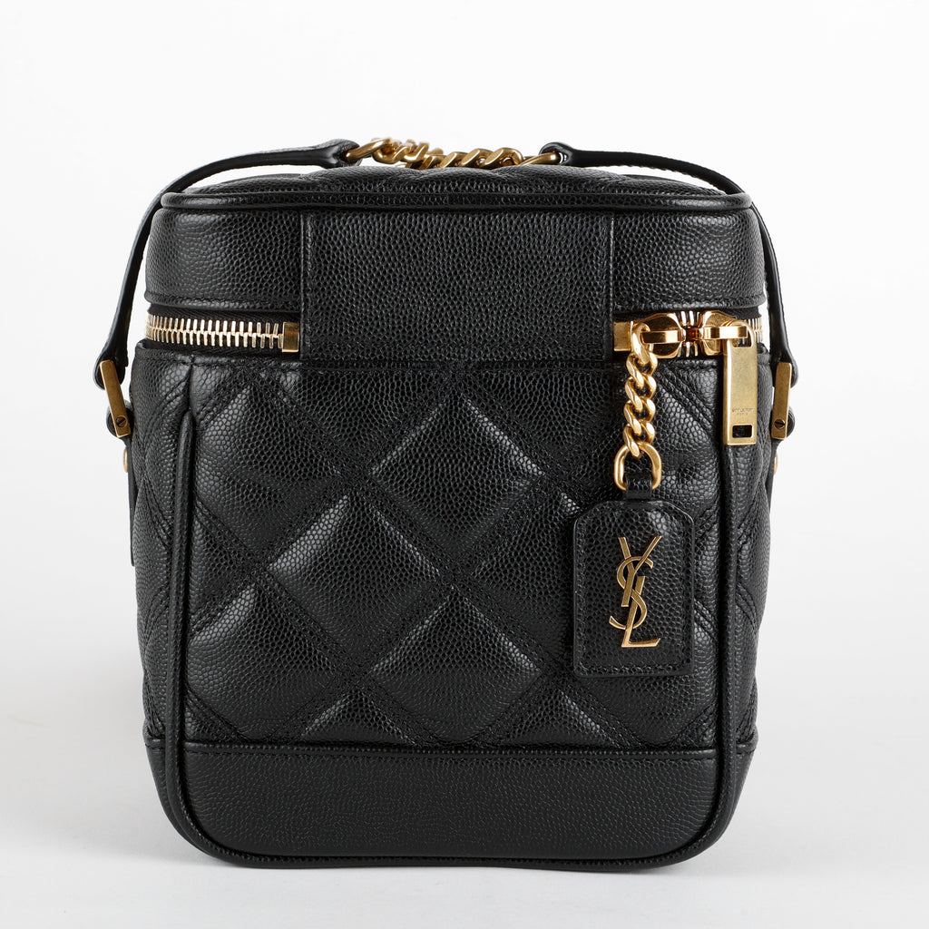 80's Vanity Bag, Black Grain de Poudre