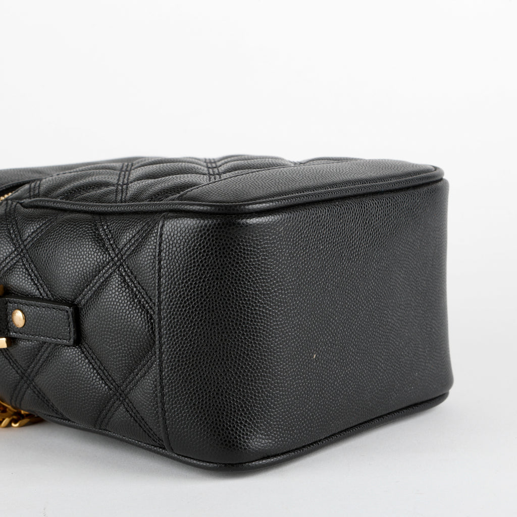 80's Vanity Bag, Black Grain de Poudre
