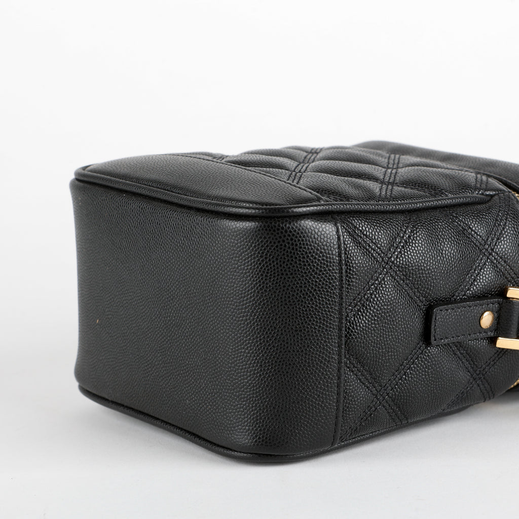 80's Vanity Bag, Black Grain de Poudre