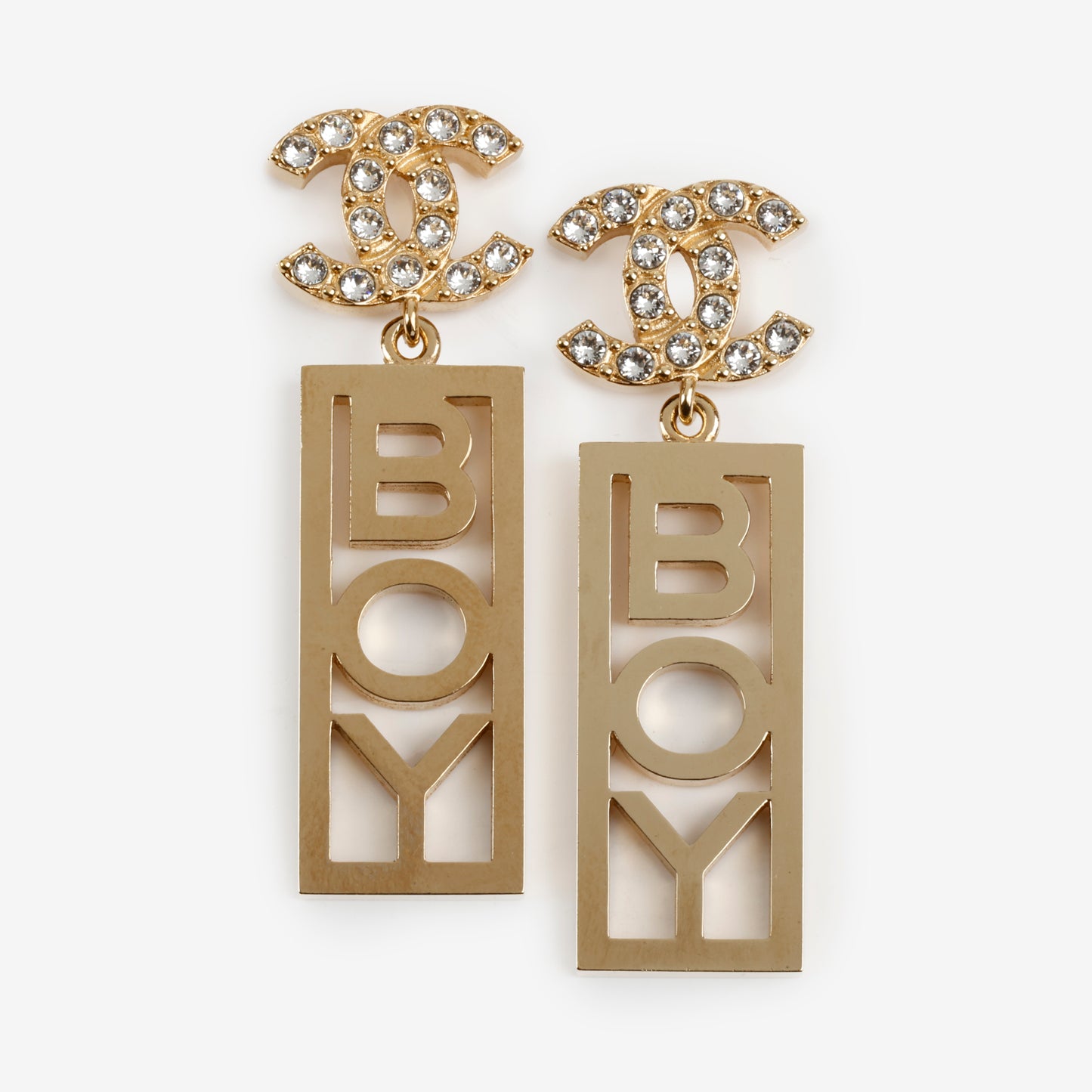Crystal CC Boy Drop Earrings