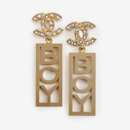 Crystal CC Boy Drop Earrings