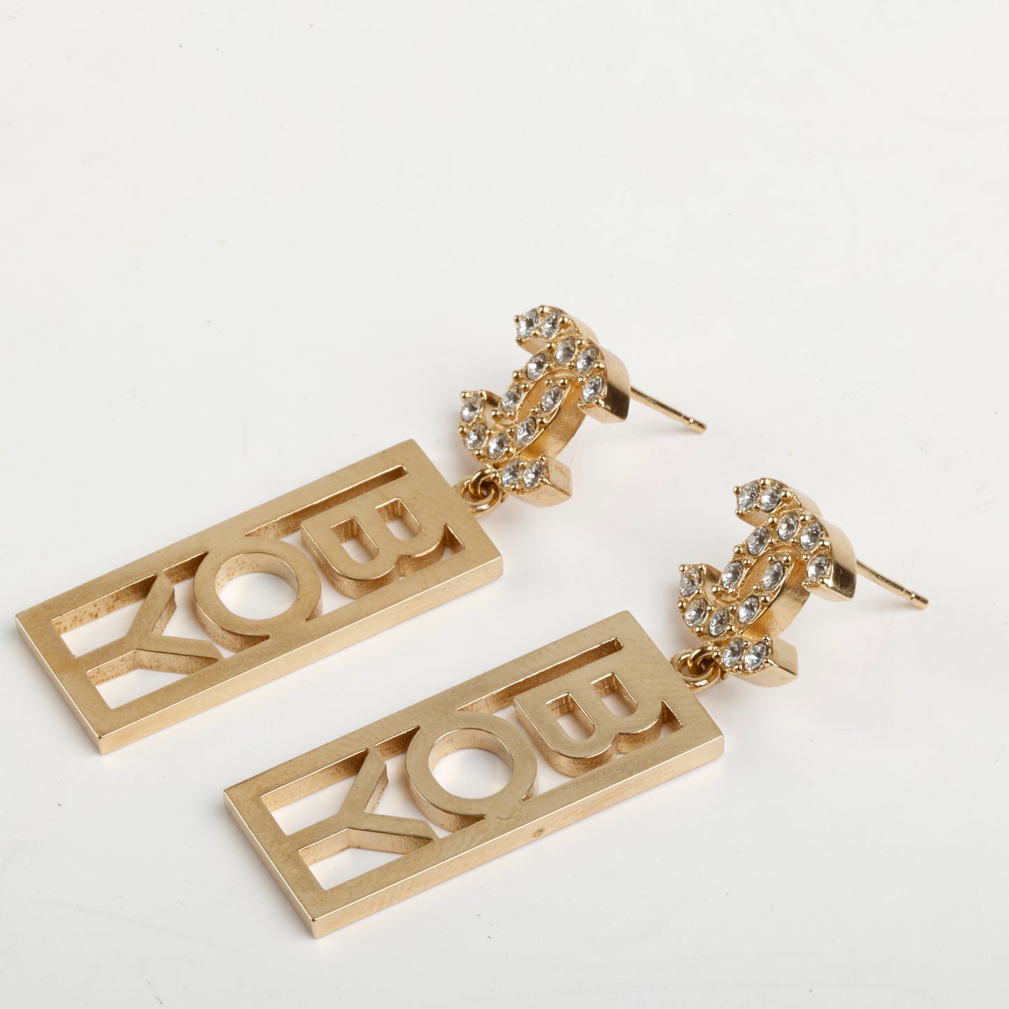 Crystal CC Boy Drop Earrings