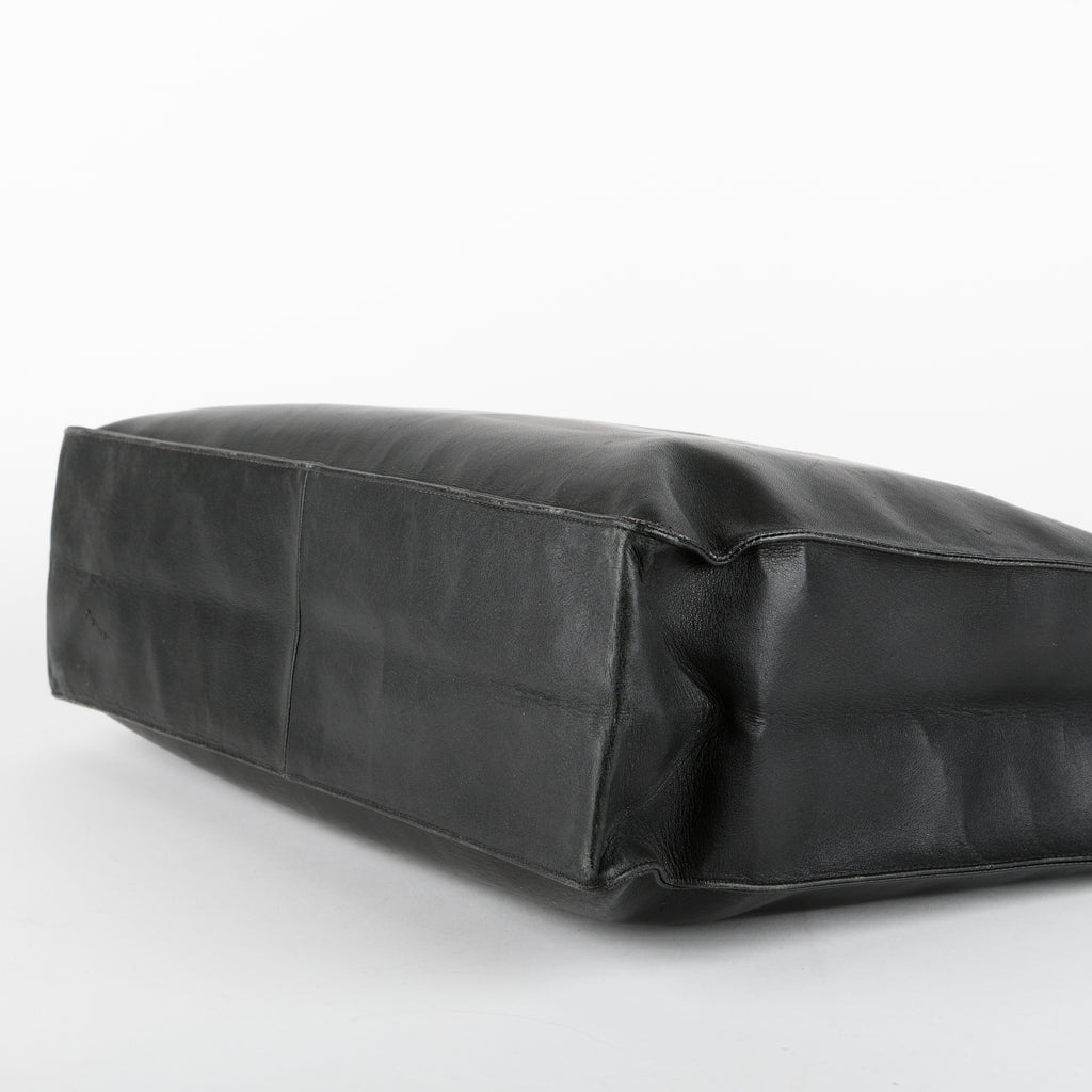 XL Chain Tote, Black Lambskin