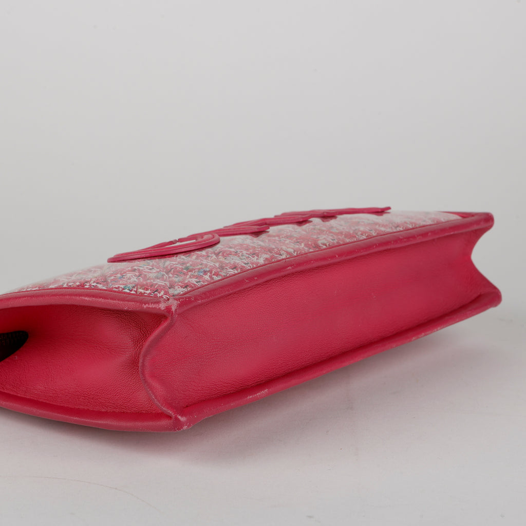 Pink Tweed PVC Pouch