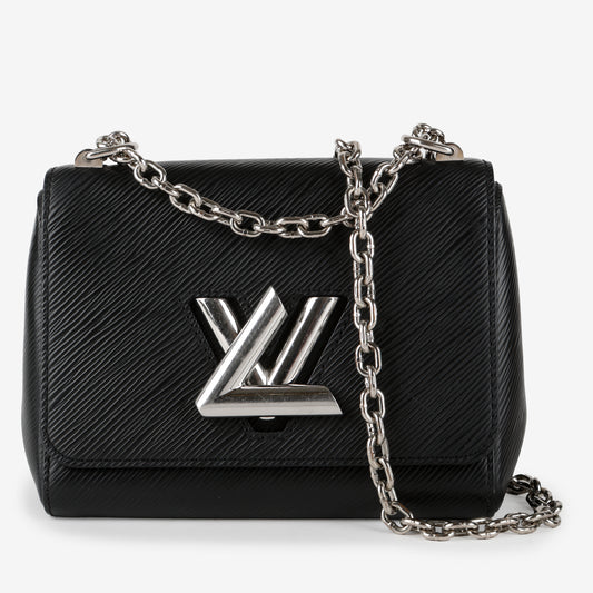 Black Epi Twist PM Silver Hardware