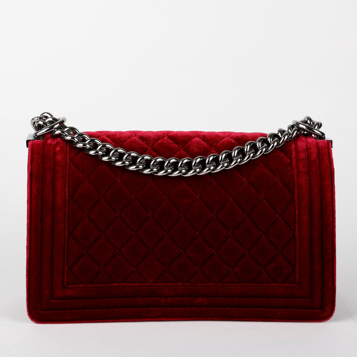 Medium Boy Bag, Bordeaux Velvet