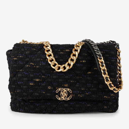 Maxi 19 Ribbon Tweed, Black and Navy