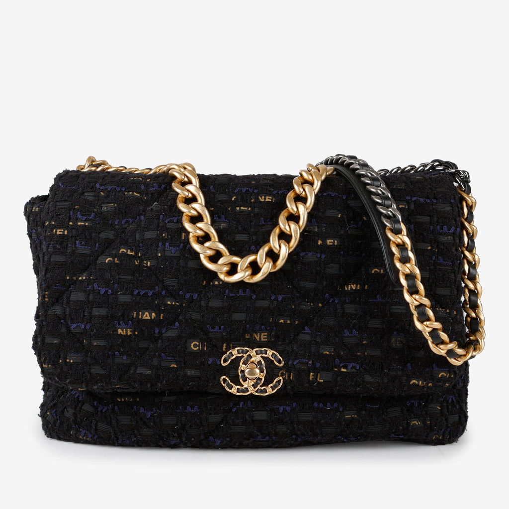 Maxi 19 Ribbon Tweed, Black and Navy