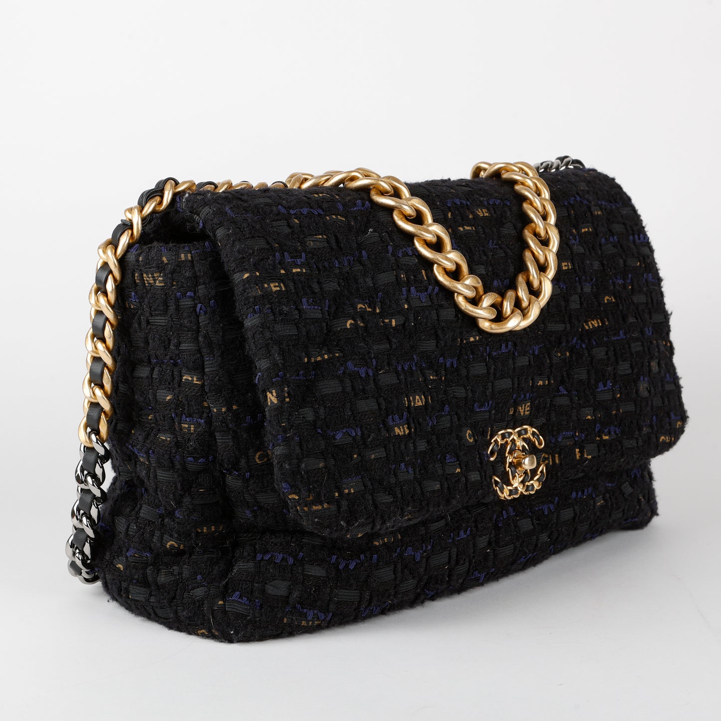 Maxi 19 Ribbon Tweed, Black and Navy