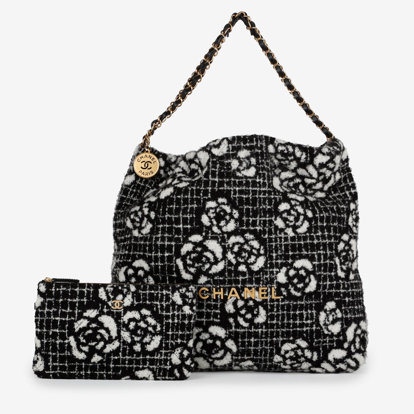 Medium 22 Camellia, Black White Cashmere