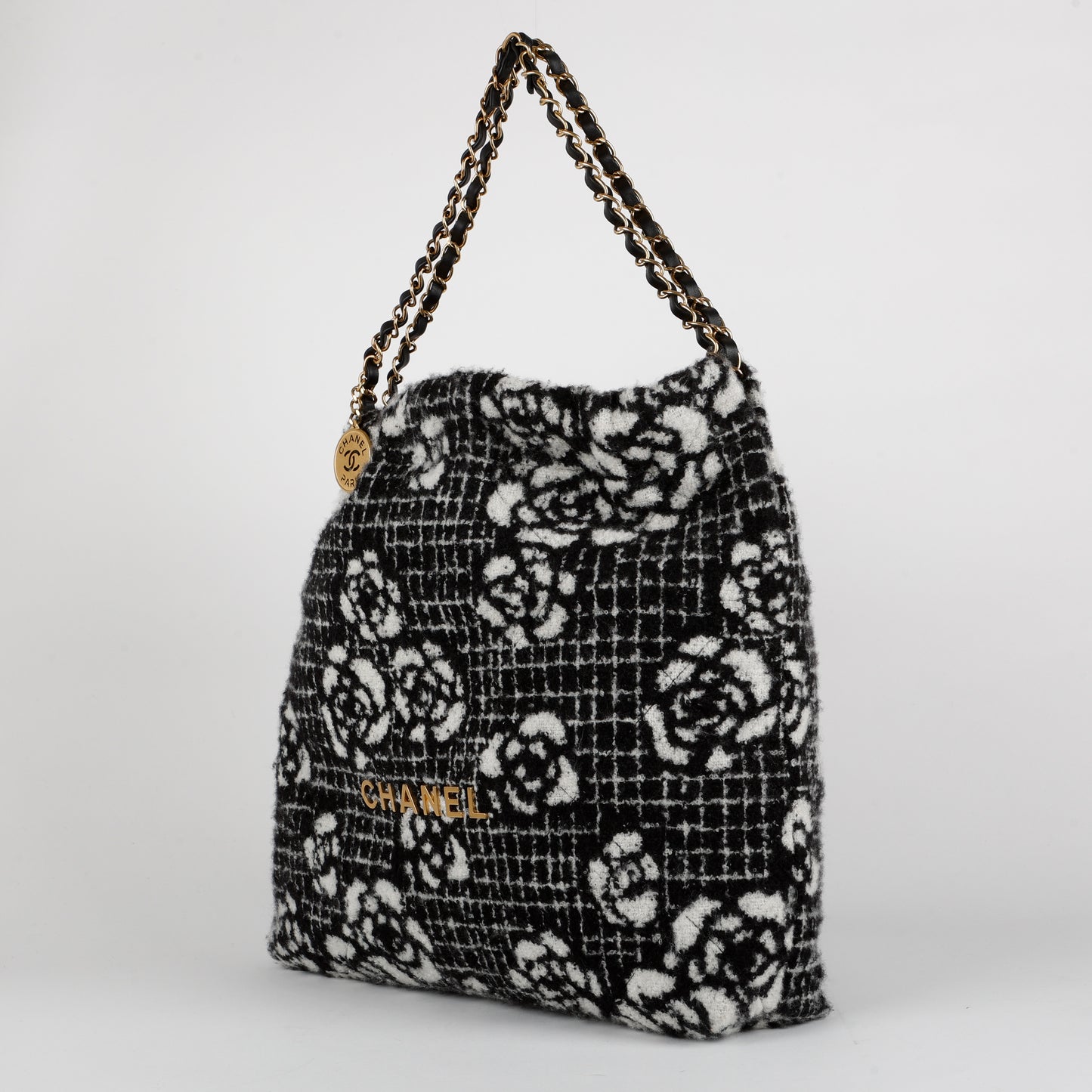 Medium 22 Camellia, Black White Cashmere