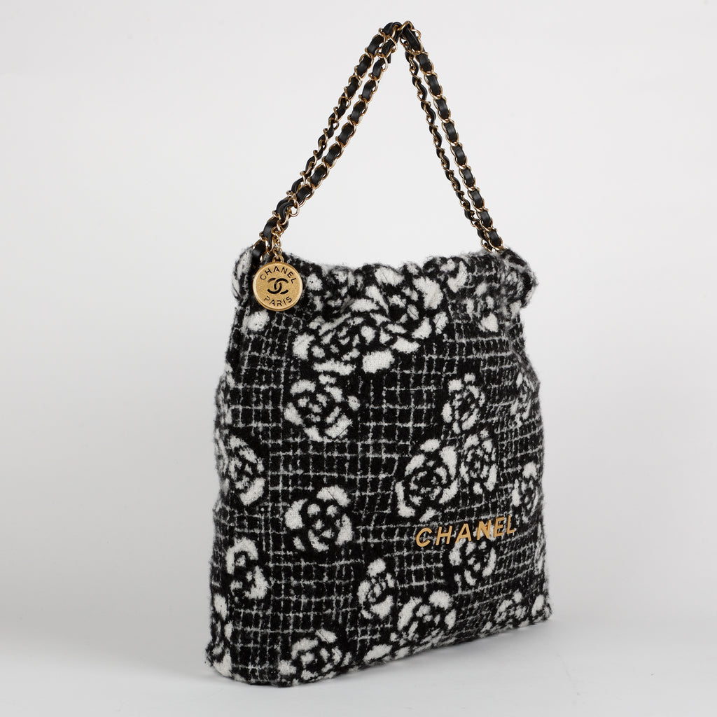 Medium 22 Camellia, Black White Cashmere