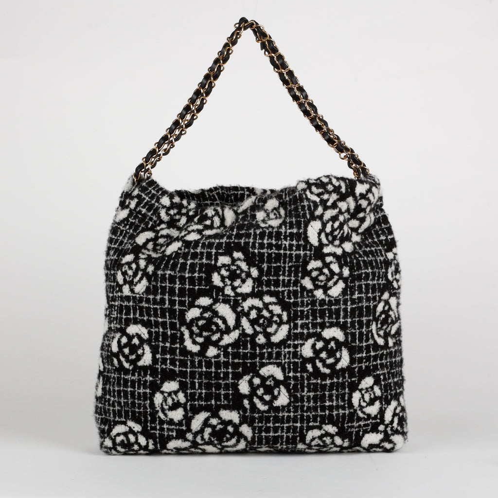 Medium 22 Camellia, Black White Cashmere