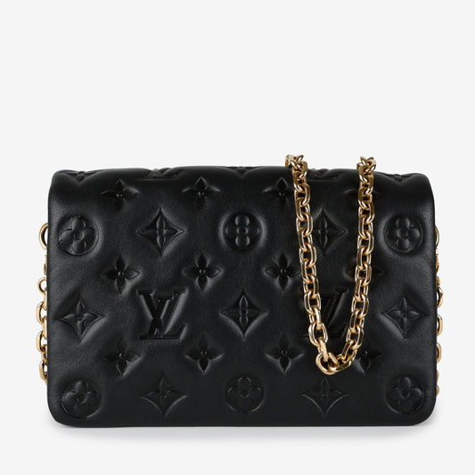 Coussin Pochette, Black Lambskin