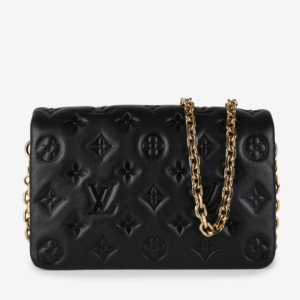 Coussin Pochette, Black Lambskin