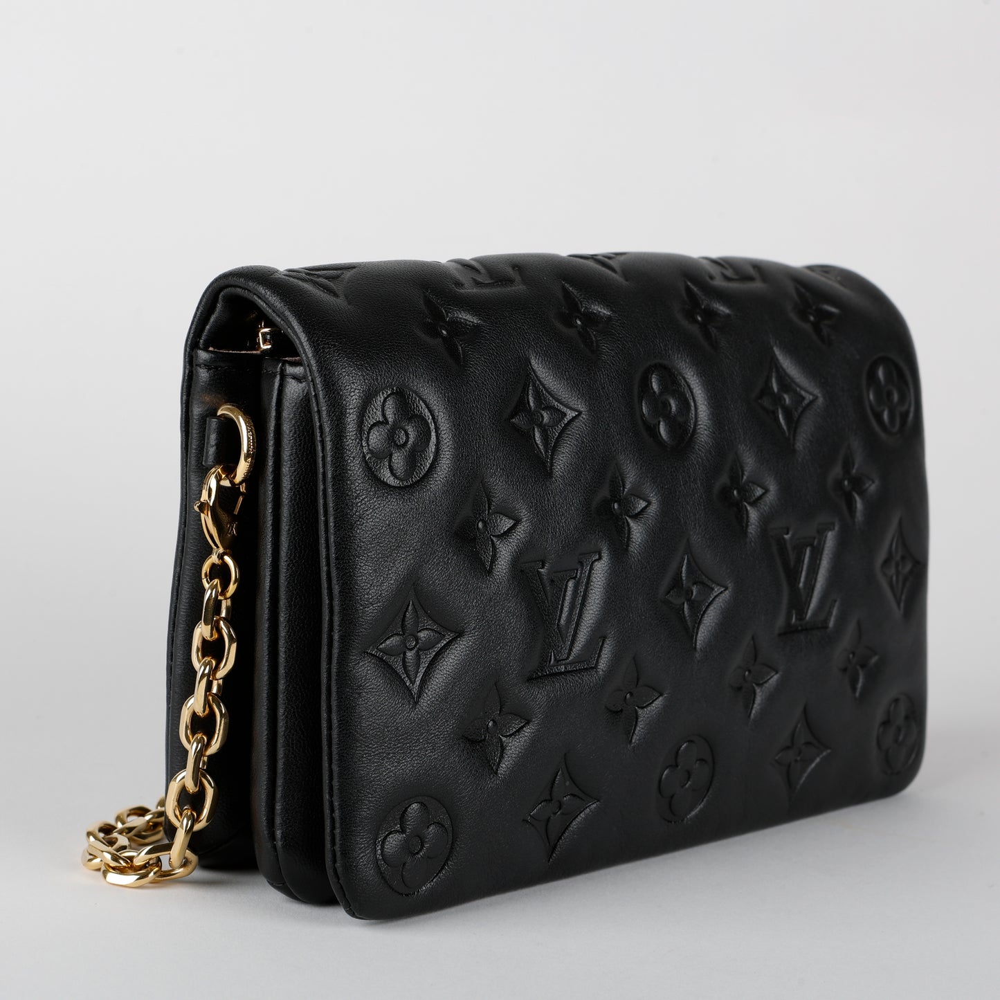 Coussin Pochette, Black Lambskin