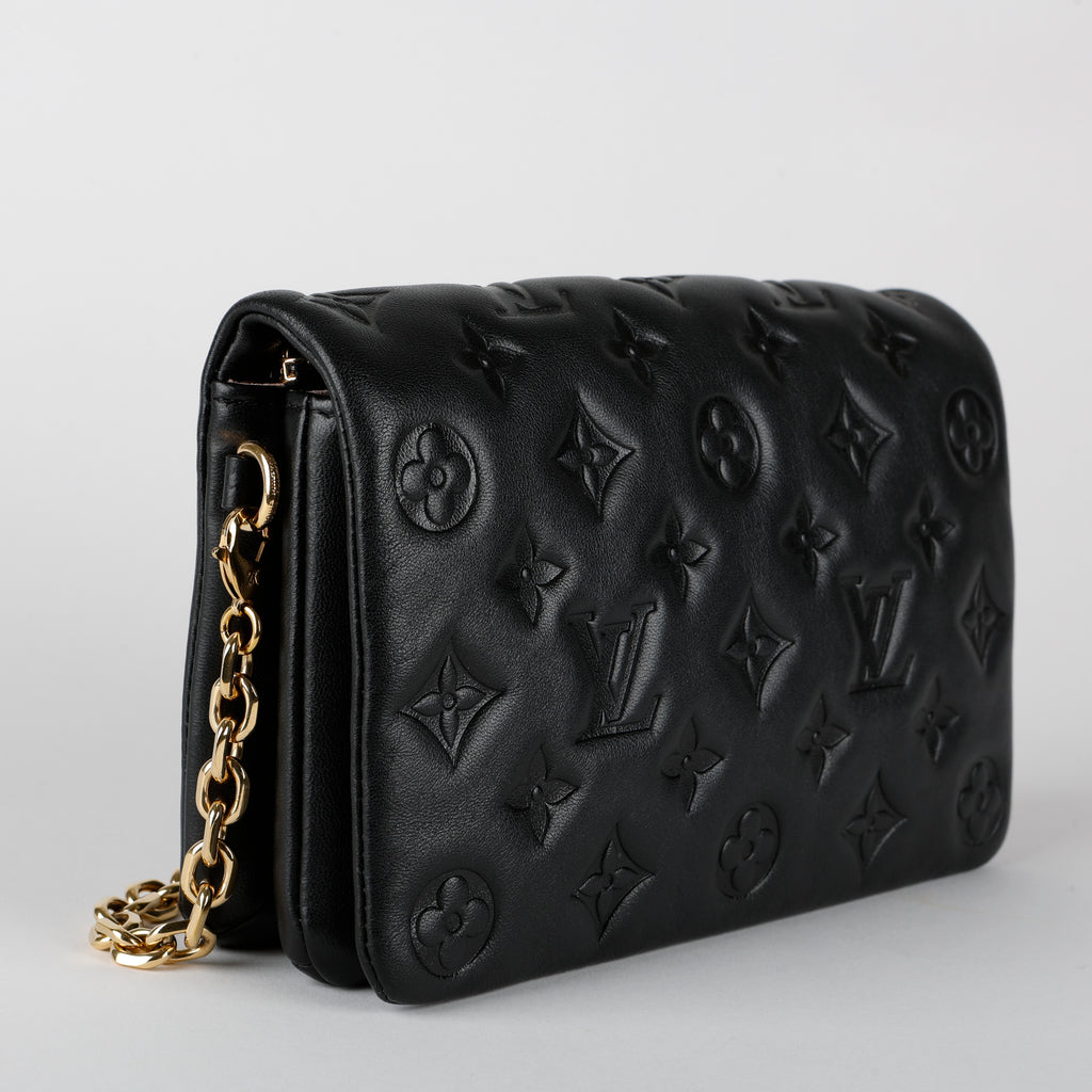 Coussin Pochette, Black Lambskin