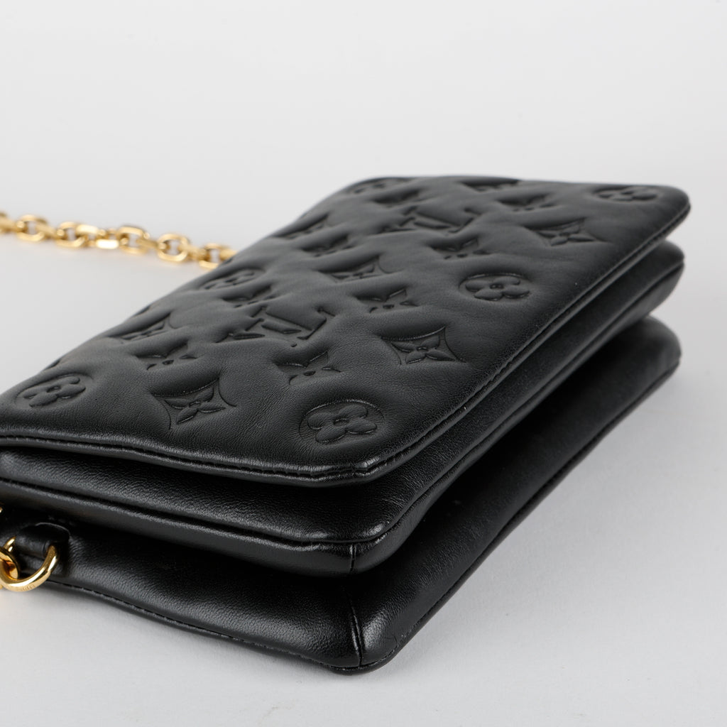 Coussin Pochette, Black Lambskin