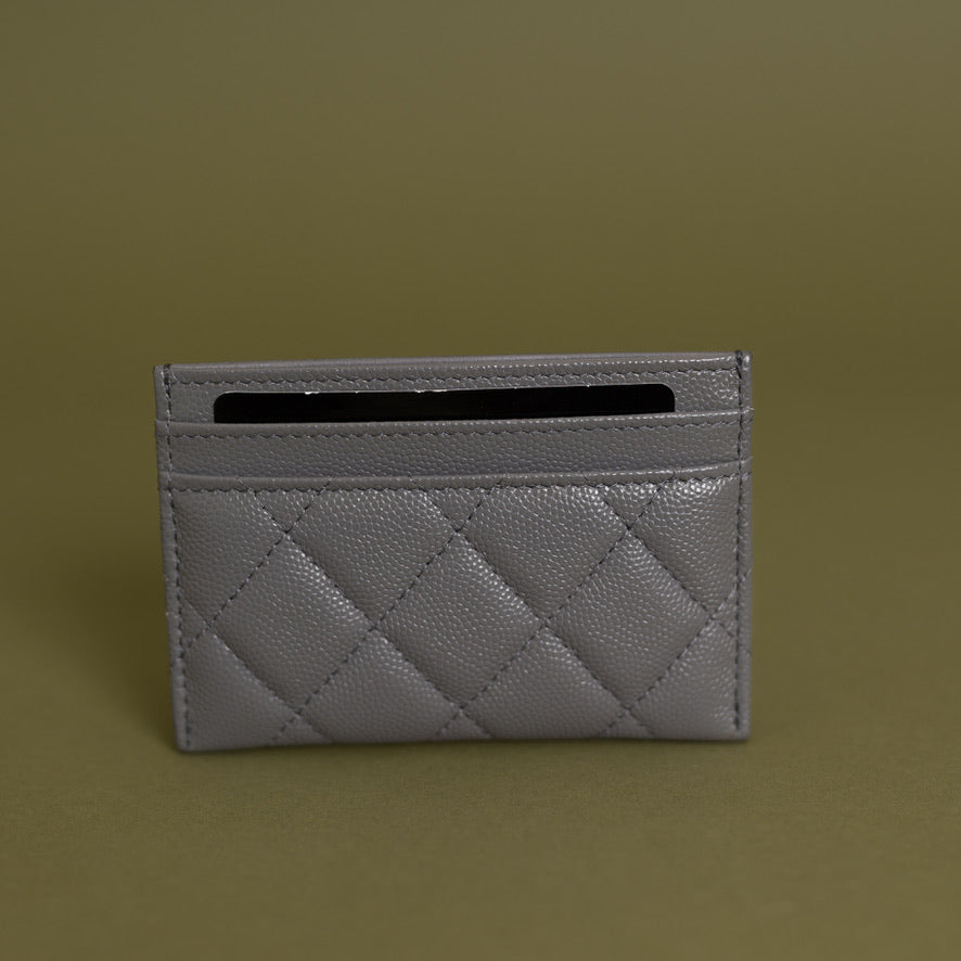 Classic Card Holder, Grey Caviar  9350