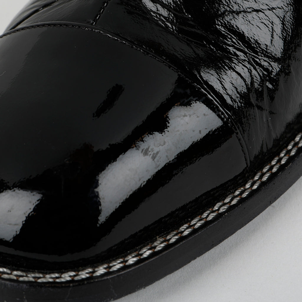 Short Boots, Black Patent Calfskin